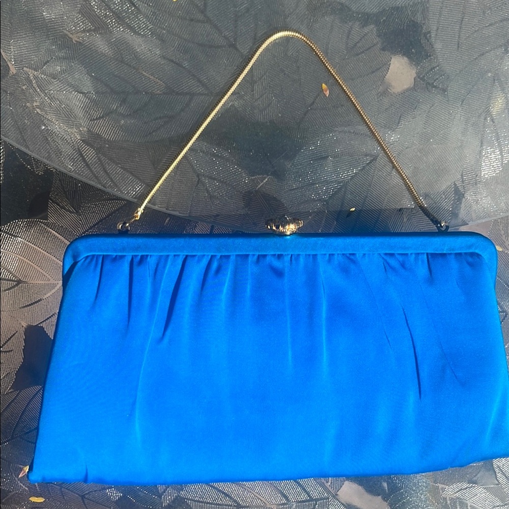 Vintage Elegant Blue Clutch Bag